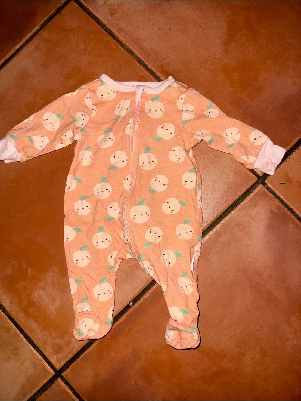 Gerber Peach-Print Pink Footed Baby Sleeper